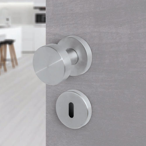 Pomello per porta contemporaneo - FIXO - APC - in acciaio inossidabile