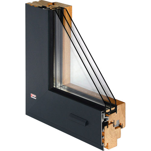 Finestra in legno - ALUTREND INTEGRAL - BERTRAND - in alluminio / a battente / a tripli vetri