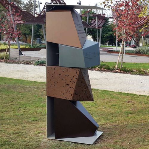 Scultura in metallo - BPLAN - in corten / da esterno / per spazi pubblici