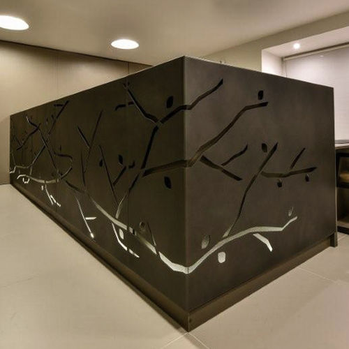 Banco reception d'angolo - BPLAN - in metallo / luminoso / per hotel