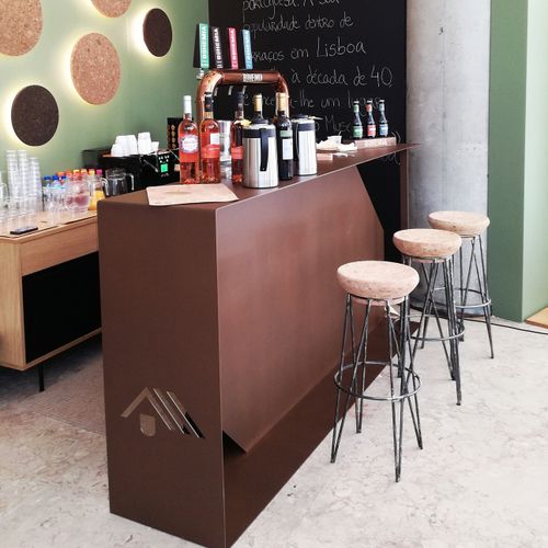 Bancone da bar - BPLAN - in metallo / dritto