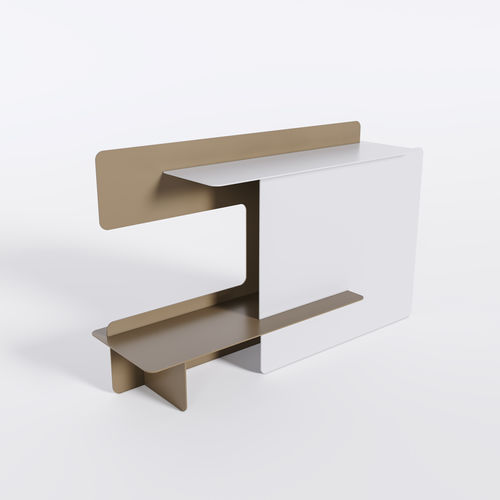 Consolle design originale - Bset - BPLAN - in alluminio / con supporto in metallo / con contenitore