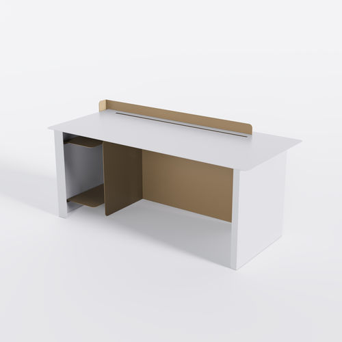 Scrivania da terra - Bset - BPLAN - design originale / in alluminio laccato / dritta