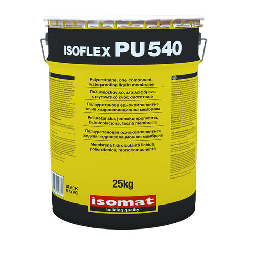 Guaina liquida impermeabilizzante per tetto piano - ISOFLEX-PU 540 - ISOMAT S.A. - per balcone / per fondazione / per stanza da bagno