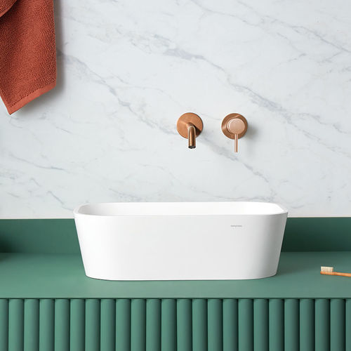 Lavabo da appoggio - RUST - SANYCCES - in Solid Surface / personalizzabile / rettangolare