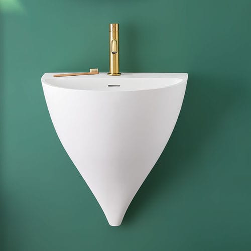 Lavabo integrato - KALIYA - SANYCCES - in Solid Surface / personalizzabile / a forma di D