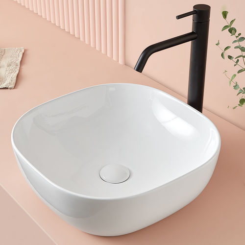 Lavabo da appoggio - PALERMO - SANYCCES - in ceramica / personalizzabile / quadrato