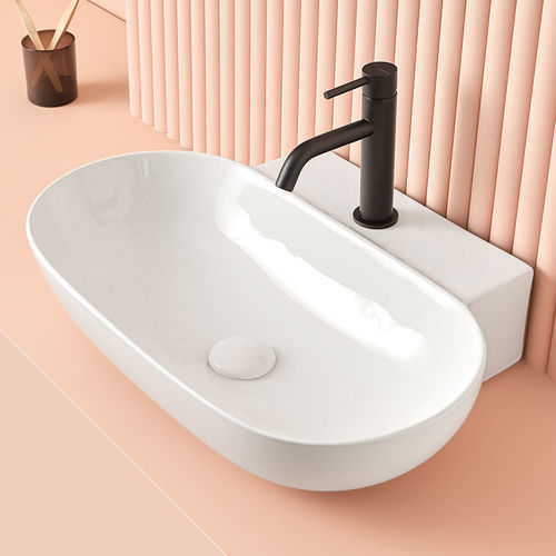 Lavabo da appoggio - PISA - SANYCCES - in ceramica / personalizzabile / ovale