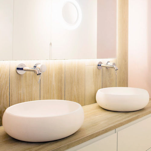 Lavabo da appoggio - RONDO - SANYCCES - ghisa minerale / rotondo / senza foro