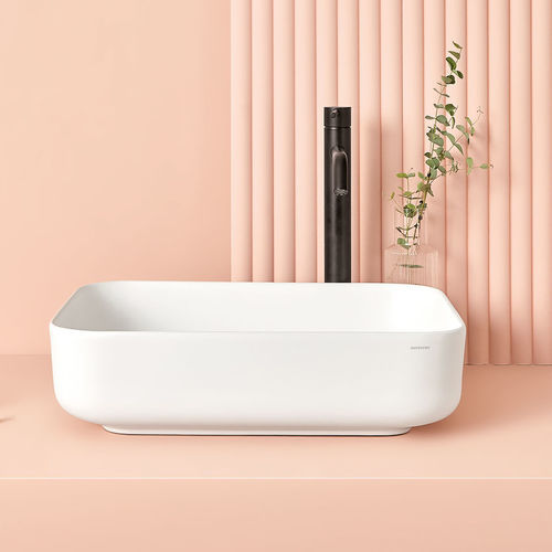 Lavabo da appoggio - CATANIA - SANYCCES - in ceramica / personalizzabile / rettangolare