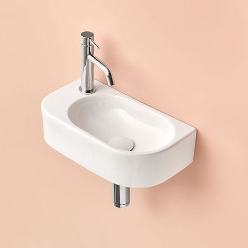 Lavabo da appoggio - PETIT - SANYCCES - in ceramica / ovale / 1 foro