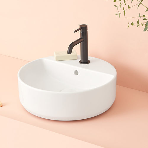 Lavabo da appoggio - MANTUA - SANYCCES - in ceramica / rotondo / 1 foro