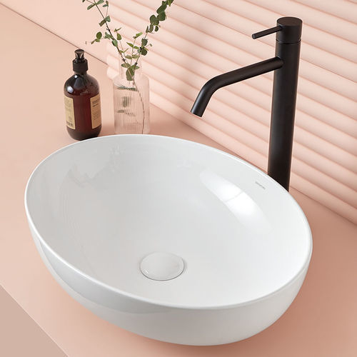 Lavabo da appoggio - PARMA - SANYCCES - in ceramica / ovale / senza foro