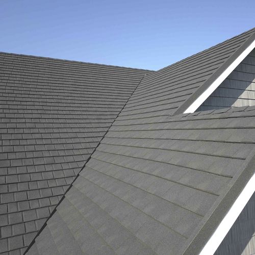 Tetto a falde - CF SHINGLE - TILCOR - in metallo / aspetto tegola / ignifugo