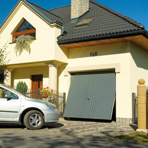 Porta in acciaio galvanizzato per garage - UP & OVER - WISNIOWSKI - basculante / in acciaio inossidabile / automatica