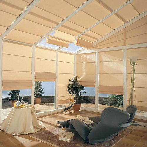 Tenda avvolgibile plissettata - VELUM A COULISSES - MARITON - per veranda / in tessuto / in alluminio