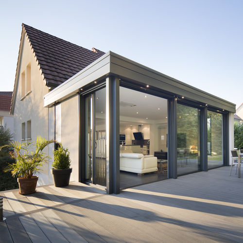 Veranda in vetro - KAJOLE - KAWNEER - in alluminio / contract / per piscina