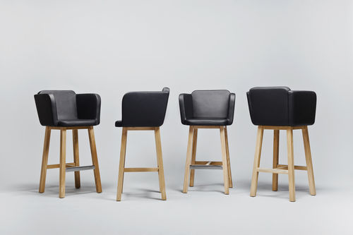Sedia alta contemporanea - CLUB - Comforty - da interno / in tessuto / in pelle