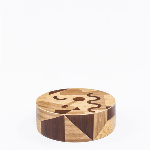 Sgabello design originale - DO-RO-TA - Comforty - in noce / in olmo / di Alessandro Mendini
