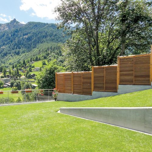 Recinzione a pannelli - LAMELLO - Braun Wuerfele - da giardino / in pino / in larice