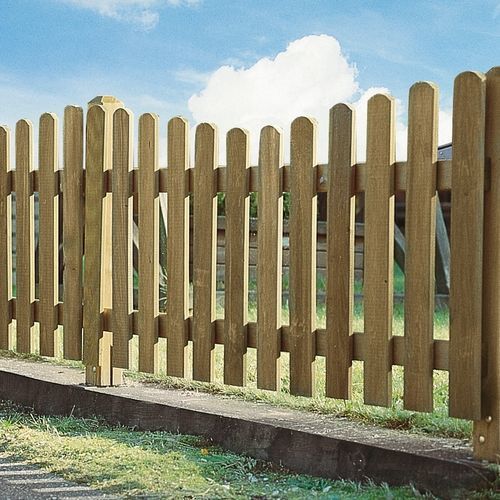 Recinzione a lamelle - FRIESENZAUN - Braun Wuerfele - da giardino / in pino / in larice