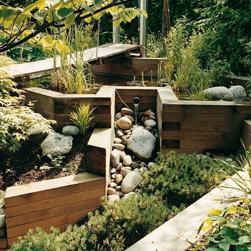 Bordura da giardino - 9108250 - Braun Wuerfele - in legno / da esterno / altre forme