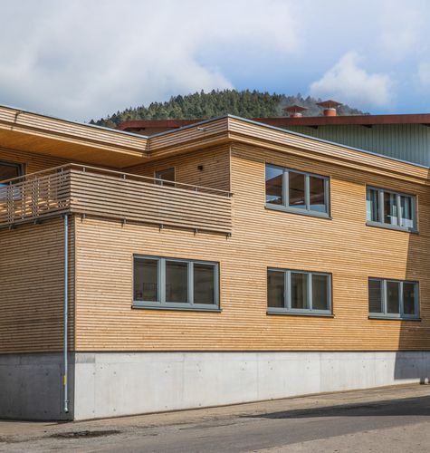 Rivestimento di facciata in pannelli - Rhombus - Braun Wuerfele - in picea / in larice / orizzontale