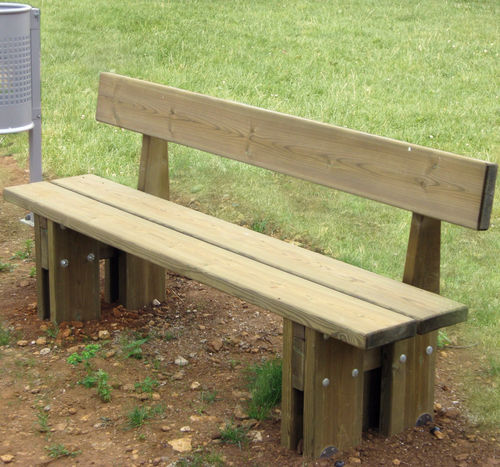 Panca da giardino classica - 4151190 - Braun Wuerfele - in pino / con schienale / senza braccioli