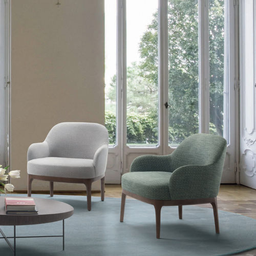 Poltrona contemporanea - INGRID - marac srl - in pelle / in tessuto / in legno