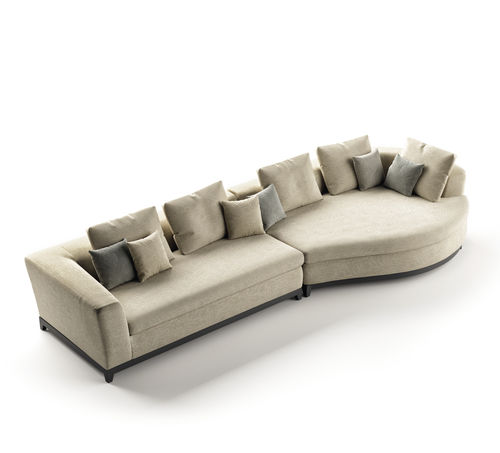 Divano modulare - RIVIERA - marac srl - contemporaneo / in tessuto / in pelle