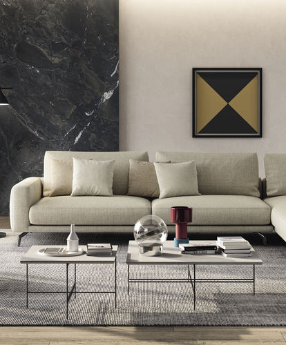 Tavolino basso contemporaneo - BOULEVARD - marac srl - in MDF / in resina / con supporto in metallo