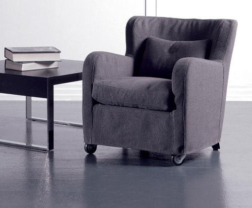 Poltrona contemporanea - MICROMILLA - marac srl - in tessuto / con rotelle