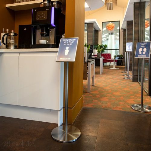 Cartello pubblicitario da interno - Information Stand - Absolute Museum & Gallery Products Ltd - in acciaio inossidabile / in polipropilene copolimero (cPP)
