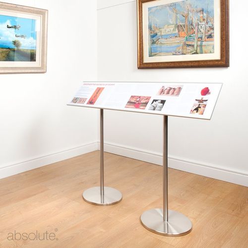 Cartello pubblicitario da interno - Reader Rail - Absolute Museum & Gallery Products Ltd - in alluminio anodizzato / in acciaio inossidabile