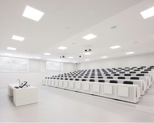 Tavolo per corsi di formazione contemporaneo - Embru - in plastica / rettangolare / professionale