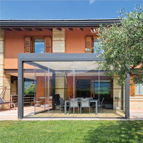 Pergola autoportante - ECLETTICA - Giulio Barbieri S.r.l. - addossata / in alluminio / in alluminio estruso