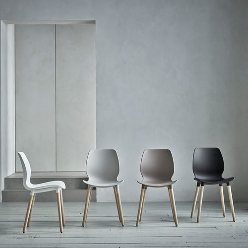 Sedia contemporanea - SEED - Steelcase - da interno / in legno / in plastica riciclata