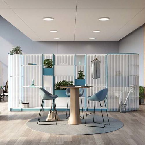 Divisorio per ufficio autoportante - FLEX ACTIVE - Steelcase EMEA - in tessuto / in vetro / in laminato