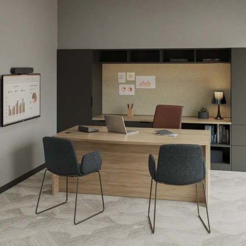 Sistema di scrivanie per open space - CURRENCY - Steelcase - da terra / contemporaneo / in laminato