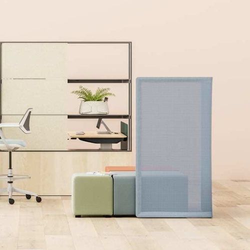 Separatore di spazi in metallo - B-FREE  - Steelcase - in tessuto / per ufficio / per open space