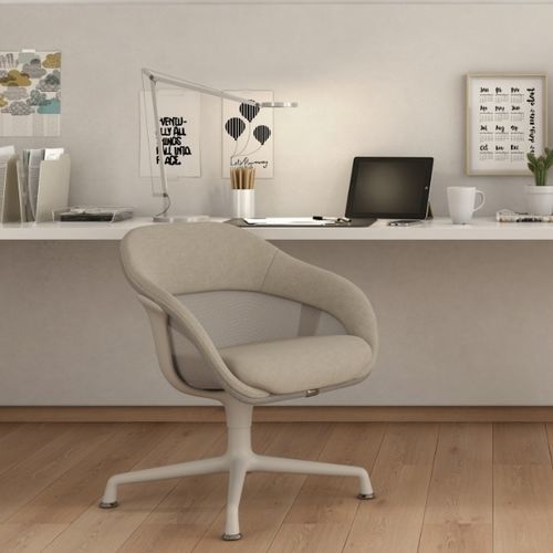 Poltrona visitatore contemporanea - SW_1 - Steelcase - in tessuto / in ghisa di alluminio / imbottita