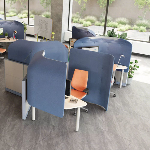 Divisorio per ufficio autoportante - ANSWER - Steelcase EMEA - in tessuto / in vetro / in laminato