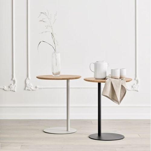Tavolo d'appoggio contemporaneo - PILLAR - Steelcase - in legno / con supporto in metallo / ovale