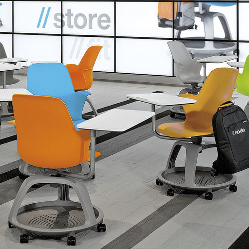Sedia operativa in plastica - NODE - Steelcase - con rotelle / con contenitore / girevole