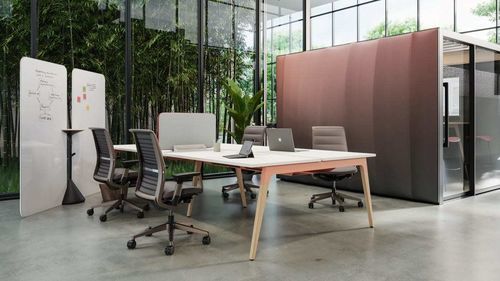 Sistema di scrivanie per open space - LARES - Steelcase EMEA - da terra / multiposto / contemporaneo