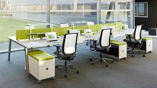 Panca contemporanea - FUSION  - Steelcase EMEA - impiallacciata in legno / con contenitore / con illuminazione LED integrata