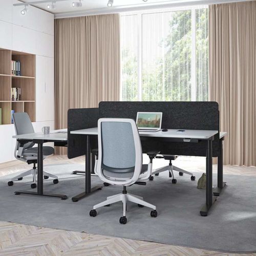 Divisorio per ufficio su scrivania - DIVISIO® LIGHT  - Steelcase EMEA - in PET / di protezione / acustico