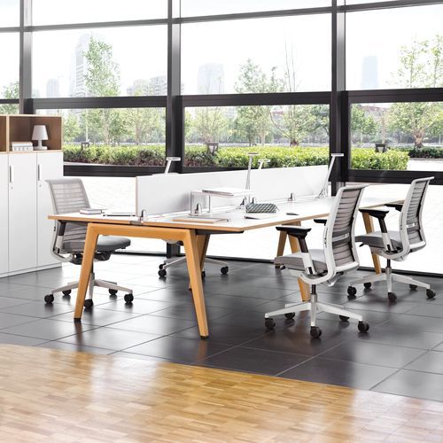 Scrivania per open space - B-FREE - Steelcase EMEA - da terra / da 2 persone / da 2-4 persone