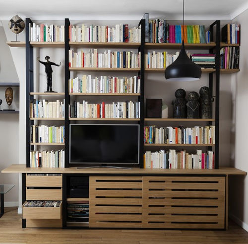 Libreria contemporanea - SEVERIN 4 - Alex de Rouvray Design - in rovere / in faggio / in legno compensato