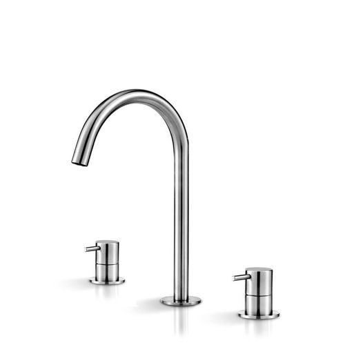 Miscelatore doppio comando per lavabo - DEC202 - Linki - da appoggio / in acciaio inossidabile / da bagno